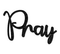 CREATCABIN Pray Wooden Sign Word Wood Cutout Decorative Unfinished Letter Ornaments Laser Cut Wall Art Sculpture for Wreath Home Apartment Farmhouse Porch Party Decoration Painting Crafts 11.8x7.5in