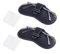 CREATCABIN PU Leather Glasses Case Eyeglasses Bag Portable Black Protector Glasses Case Holder Slim Soft Sunglasses Pouch with Suede Fiber Glasses Cleaning Cloth for Men Women Outwork 6.9x3.4Inch