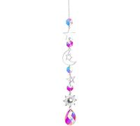 CREATCABIN Rear View Mirror Charms Moon and Star Crystal Suncatcher Car Mirror Hanging Accessories Suncatcher Pendant Planet Charm Car Decor Ornaments for Women Men Auto Lovers Crystal Collectors