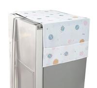 CREATCABIN Refrigerator Dust Cloth Washing Machine Waterproof Cover PVEA Dustproof Fridge Top Cover Multi-Purpose with Side Storage Pockets for Kitchen Appliance Protector Planet 75 x 24 Inch