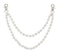 CREATCABIN Rhinestone Pants Chain Bead Pocket Chain with Alloy Clasps Sparkly Polymer Clay Ceramic Round Ball Silver Aesthetics Crystal Belt for Pocket Jeans Pants Wallet Clothes Purse Bags DIY Decor