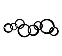 CREATCABIN Ring Metal Wall Art Wall Hanging Ornament Iron Simple Design Round Wall Display Minimalist Metal Wall Art for Living Room Aesthetic Kitchen Sculpture Garden Home Modern 11.8x3.9 Inch Black