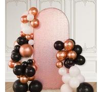 CREATCABIN Rose Gold Sequin Arch Backdrop Cover 6FT Wedding Arch Stand Cover Elastic Fiber Round Top Fitted Chiara Backdrop for Wedding Birthday Party Ceremony Photography Background Decoration