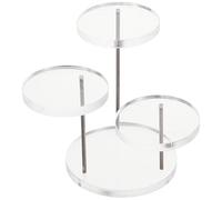 CREATCABIN Round Acrylic Display Risers 3 Tier Display Stands Small Blank Clear Transparent Round Products Jewelry Dessert Stand Tower Pack for Showing Rings Cupcakes Mini Figurines Items 2.7 x 3.6in