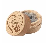 CREATCABIN Round Wood Mini Pet Urn for Dog Cat Ashes Pet Hair Keepsake Box Case Heart Forever Acacia Wood Decorative Urns Funeral Pet Cremation Urn Memorial Box Gift for Sympathy Remembrance 2x1.6Inch