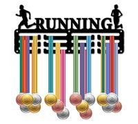 CREATCABIN Running Medal Hanger Display Medal Holder Rack Sports Metal Hanging Awards Iron Small Mount Decor Awards for Wall Home Badge Race Runner Marathon Swimming Medalist Black 11.4 x 5.1 Inch