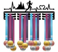 CREATCABIN Running Medal Hanger Display Sports Medal Holder Over 60+ Medals Award Iron Holder Rack Frame Wall Mounted Hanging for Medalist Runner Gymnastics Marathon Athlete Gift 15.7 x 5.9 Inch
