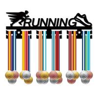 CREATCABIN Running Medal Holder Display Medal Hanger Rack Acrylic Wall-Mounted Medal Hook with 12 Separate Hooks Hang 0ver 40+ Medals for Triathlon Runing Bicycle Swimming 11.4×3.7 Inch