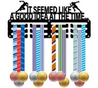 CREATCABIN Running Medal Holder Medal Hangers Medal Rack Display Sports Metal Hanging Awards Iron Small Mount for Wall Badge Race Running Black 11.4 x 5.1 Inch-It Seemed Like A Good Idea At The Time