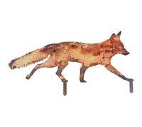 CREATCABIN Rustic Metal Fox Garden Decoration Animal Garden Statues Stakes Outdoor Rusty Fox Sculptures Figures for Patio Lawn Yard Backyard Art Decoration Housewarming Chocolate Color 6.1 x 12 inch
