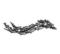CREATCABIN School of Fish Metal Wall Art Fish Family Wall Decor Hanging Nautical Fish Abstract Silhouette Ornament Iron Sign for Indoor Outdoor Home Office Window Decoration Gift Black 15.7 x 4.7Inch