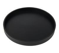 CREATCABIN Silicone Bathroom Tray Round Vanity Organizer Bathtub Tray Cosmetics Dish Candle Tray Perfume Shampoo Liquid Soap Tray Simple Style Design Suit for Bathroom and Kitchen 1Pc Black 7.2Inch