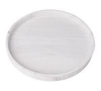 CREATCABIN Silicone Bathroom Tray Round Vanity Organizer Kitchen Tray Cosmetics Dish Candle Tray Perfume Shampoo Liquid Soap Tray Simple Style Design Suit for Bathroom and Kitchen 1Pc White 7.2Inch