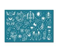 CREATCABIN Silk Screen Stencils for Polymer Clay Reusable Silkscreen Print Kit Self-Adhesive Printing DIY Art for Earring Jewelry Making Wood Fabric Wall T-Shirt Paper 5.9 x 3.9 Inch(Tarot Pattern)