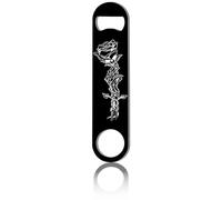 CREATCABIN Skull Flat Bottle Opener June Rose Speed Metal Opener Heavy Duty Bottle Opener Stainless Steel Key for Beer Bartender Pub Bar Drinks Kitchen Restaurant Party Man Women Black 1.6x7Inch