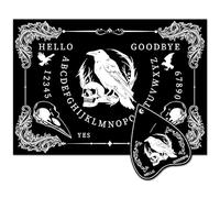 CREATCABIN Skull Spirit Board Game Talking Board Wicca Supply Metaphysical Message Telling Tool Dowsing Divination Set with Luncheonette for Spiritual Games Wicca Witch Halloween Party 11.8x8.3 Inch