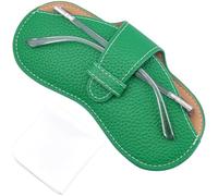 CREATCABIN Slim Glasses Case Leather Sunglasses Case Bag Portable Travel Eyeglass Spectacle Holder Pouch Cover Lightweight with Soft Cleaning Cloth Gift for Women Men Beach Holiday 6.9x3.4 Inch Green