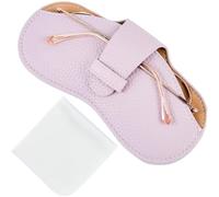 CREATCABIN Slim Glasses Case PU Leather Sunglasses Case Bag Portable Travel Eyeglass Spectacle Holder Pouch Cover Lightweight with Soft Cleaning Cloth Gift for Women Men Holiday 6.9x3.4 Inch Lilac