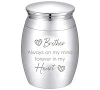 CREATCABIN Small Keepsake Urns Mini Cremation Urn for Human Ashes Alloy Sharing Funeral Urn Memorials Ashes Holder Miniature Container for Brother Family Friends Pets 1.6x1.2 Inch-Silvery
