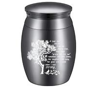 CREATCABIN Small Keepsake Urns Mini Cremation Urn for Human Ashes Black Tree Aluminum Sharing Funeral Urn Memorials Ashes Holder Rose Miniature Container for Brother Family Friends Pets 1.6x1.2Inch