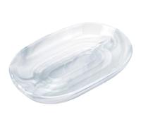 CREATCABIN Soap Dish Gray Ceramics Soap Holder Non-Slip Soap Saver Case Box Container Marble Textures Soap Dish Tray Oval Soap Bar Sponge Tray for Shower Bathroom Kitchen Sink 5x3x1Inch
