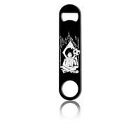 CREATCABIN Soccer Football Flat Bottle Opener Speed Metal Opener Heavy Duty Bottle Opener Stainless Steel Key for Beer Bartender Pub Bar Drinks Kitchen Seniors Man Women Gifts Black 1.6x7Inch