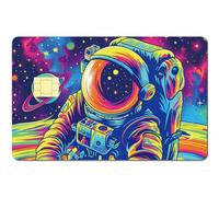 CREATCABIN Spaceman Credit Card Skin Debit Card Skins Sticker Cover Astronaut No Bubble Slim Personalized Bank Card Protecting Decals Waterproof Removable for Transportation Card 7.3x5.4Inch