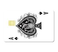 CREATCABIN Spade A Card Stickers Skin Playing Ace Card Cover Waterproof Bank Transportation Key Debit Credit Card Skin Decals Protecting Personalizing Card Sticker No Bubble for Card Decor 7.3x5.4Inch
