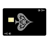 CREATCABIN Spade A Card Stickers Skin Playing Ace Card Cover Waterproof Bank Transportation Key Debit Black Credit Card Skin Decals Protecting Slim Card Sticker No Bubble for Card Decor 7.3x5.4Inch