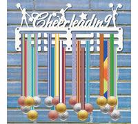 CREATCABIN Sports Medal Holder Hooks Cheerleader Medal Hanger Display Rack Awards Lanyard Ribbons Small Iron Rack Frame for Runners Cheer Competition Race Victory Gymnastics Dance White 11.4x5.1Inch