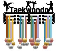CREATCABIN Sports Medal Holder Hooks Taekwondo Medals Hanger Display Competition Race Awards Lanyard Ribbons Small Iron Rack Frame Wall Mounted for Athletes Victory Gymnastics Boxing 11.4x5.1Inch