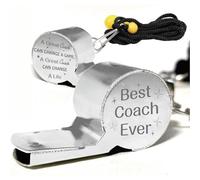 CREATCABIN Sports Whistles with Lanyard Loud Crisp Sound Stainless Steel Whistle for Coaches Referees Training Teacher A Good Coach Can Change A Game, A Great Coach Can Change A Life - Best Coach Ever