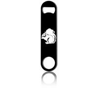 CREATCABIN Squirrel Flat Bottle Opener Beer Opener Blade Beer Opener Stainless Steel Opener for Bar Pub Bartenders Party Dating Home Kitchen Gifts Father's Day Valentine Birthday Black 1.6x7 Inch