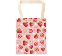 CREATCABIN Strawberry Car Trash Bag Car Garbage Bag Back Seat Organizer Trash Can Bin Cute Printed One-Handed Strap Garbage Bags for Car Accessories Vehicle Travelling Camping Outdoor 11.8x9.84 Inch