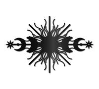 CREATCABIN Sun and Moon Metal Wall Art Moon Phase Wall Decor Black Hollow Sculpture Hanging Decor Rustic Wall Sign Decoration for Indoor Outside Living Room Home Office Hotel Balcony 15.7 x 10.2 Inch