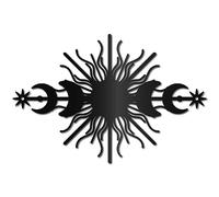 CREATCABIN Sun Metal Wall Art Decor Iron Wall Art Phase Moon Black Hollow Sculpture Hanging Decor Rustic Wall Sign Decoration for Indoor Outside Living Room Home Office Hotel Balcony 11.8 x 7.9Inch