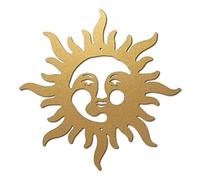 CREATCABIN Sun Metal Wall Art Sunburst Wall Decor Iron Wall Signs Hanging Metal Ornament Sculpture for Balcony Garden Home Living Room Kitchen Bedroom Outdoor Decoration Gift Christmas Gold 11.8Inch