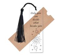 CREATCABIN Sun Moon Bookmarks Clear Acrylic Bookmarks with Tassels Transparent Rectangle Book Markers Tag Page Markers for Reading School Students Classmates Book Lovers Gifts 1.3 x 4.6Inch