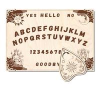 CREATCABIN Sun Wood Spirit Board Moon Pendulum Dowsing Divination Board Set Talking Boards with Planchette Metaphysical Message Board for Wicca Witch Stuff Altar Halloween Party Supplies 11.8x8.3Inch