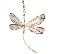 CREATCABIN Suncatchers Dragonfly Crystal Sun Catcher Prism Suncatcher Craft Stained Glass Window Hanging Ornament Clear with Rainbow Maker Pendant for Women Adults Indoor Outdoor Garden Decor 10x6in