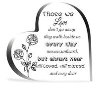 CREATCABIN Sympathy Gift Bereavement Memorial Gift Crystal Glass Heart Condolence Gifts for Loss of Loved Ones, Loss of Parents - Rose Remembrance Table Decorations (4 x 4 x 0.4 Inch)
