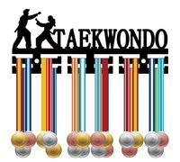 CREATCABIN Taekwondo Medal Hanger Acrylic Medal Holder Display Sports Stand Wall Mount Hanger Badge Ribbon Race Medal Exhibition Rack for Taekwondo Athlete Competition Winners 11.4x4.7in
