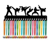 CREATCABIN Taekwondo Medal Holder Display Medal Hanger Rack Sports Frame Iron Hook Kickboxing Belt Wall Mount Medal Hangers Storage for Hanging Over 60 Medals Badges Athlete Medalist 15.7 x 5.9Inch
