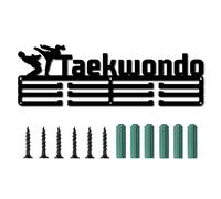 CREATCABIN Taekwondo Medal Holder Sport Words Awards Display Stand Wall Rack Mount Hanger Decor for Champions Home Badge 3 Rung Medalist Running Gymnastics Over 60 Medals Games, Black