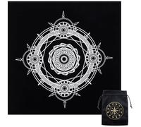 CREATCABIN Tarot Tablecloth Tarot Card Bags Square Altar Cloth Black Twelve Constellations Velvet Packing Jewelry Pouches Tarot Storage Dice Bag for Crystals Witchcraft Divination Witchery Supplies