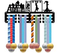 CREATCABIN Teen Titans Medal Holder Display Medal Hangers Rack Sports Metal Hanging Awards Iron Small Mount Decor Awards for Wall Home Badge Race Gymnastics Swimming Medalist Black 11.4 x 5.1 Inch