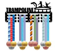 CREATCABIN Trampoline Medal Holder Display Medal Hangers Rack Sports Metal Hanging Awards Iron Small Mount Decor Awards for Men Women Wall Home Badge Race Gymnastics Medalist Black 11.4 x 5.1 Inch