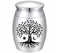 CREATCABIN Tree Of Life Ashes Urn Small Ashes Keepsake Memorial Ashes Container Mini Ashes Holder Stainless Sharing Funeral Urn Kit Decorative for Human Ashes Pets Cremation Remains 1.18x1.57 Inch