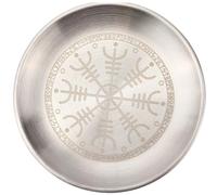 CREATCABIN Twelve Tonstellations Altar Plate Jewelry Dish Ritual Flat Bowl Round Silvery Tray Offering Bowl Dish Ring Trinket Candle Holder for Jewelry Meditation Incense Stick Dowsing 5.55Inch