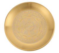 CREATCABIN Twelve Tonstellations Prayer Ritual Plate Stainless Steel Offering Bowl Flat Round Tray Prayer Offering Bowl Candle Holder Jewelry Dish for Smudging Incense Burner Meditation 5.55Inch